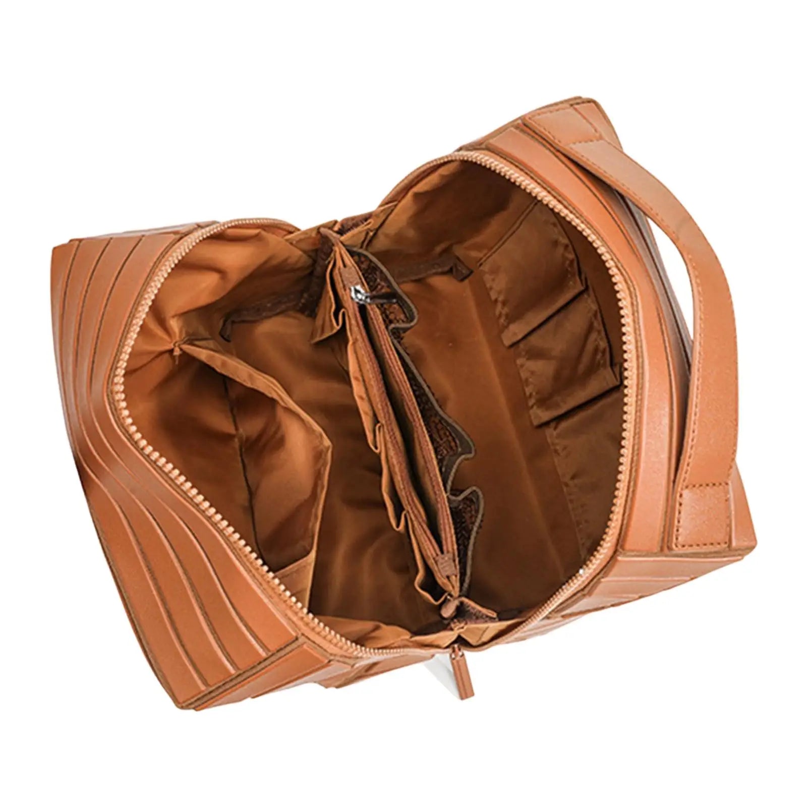 Makeup Bag Foldable Water Proof Makeup Organizer Large Capacity Travel Toiletries with Zip Closure Instantly Lays Flat Case