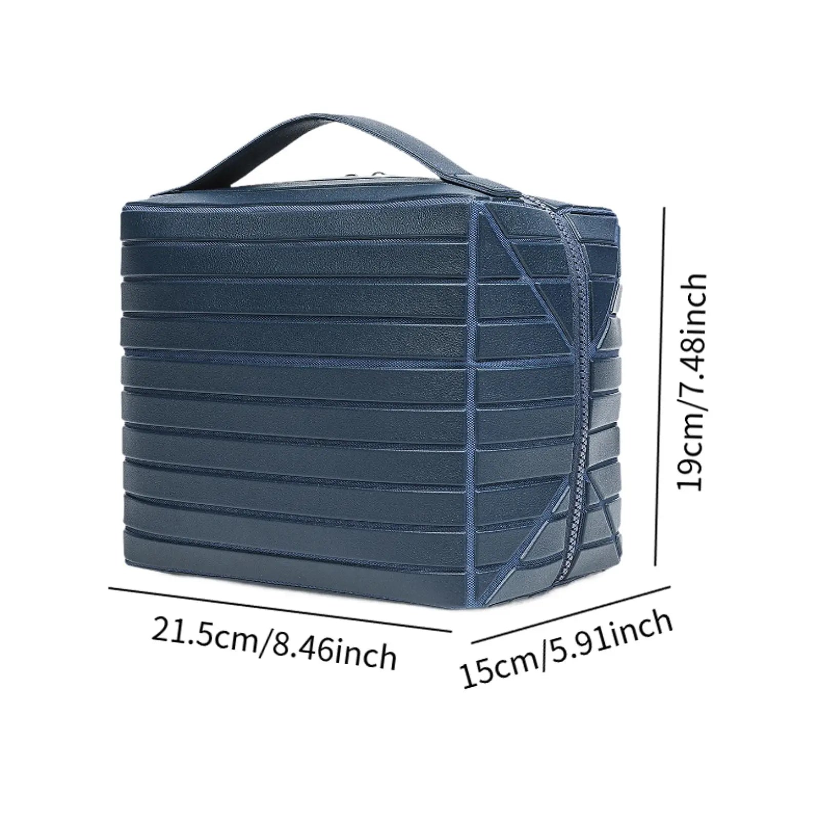 Makeup Bag Foldable Water Proof Makeup Organizer Large Capacity Travel Toiletries with Zip Closure Instantly Lays Flat Case