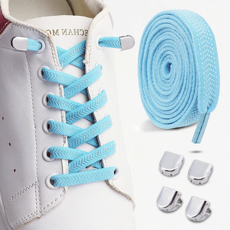 New Elastic Laces Sneakers Tennis Lock Shoelaces Without Ties No Tie Shoelaces Unisex Kids Adult Flat Shoelace Shoe Accessories