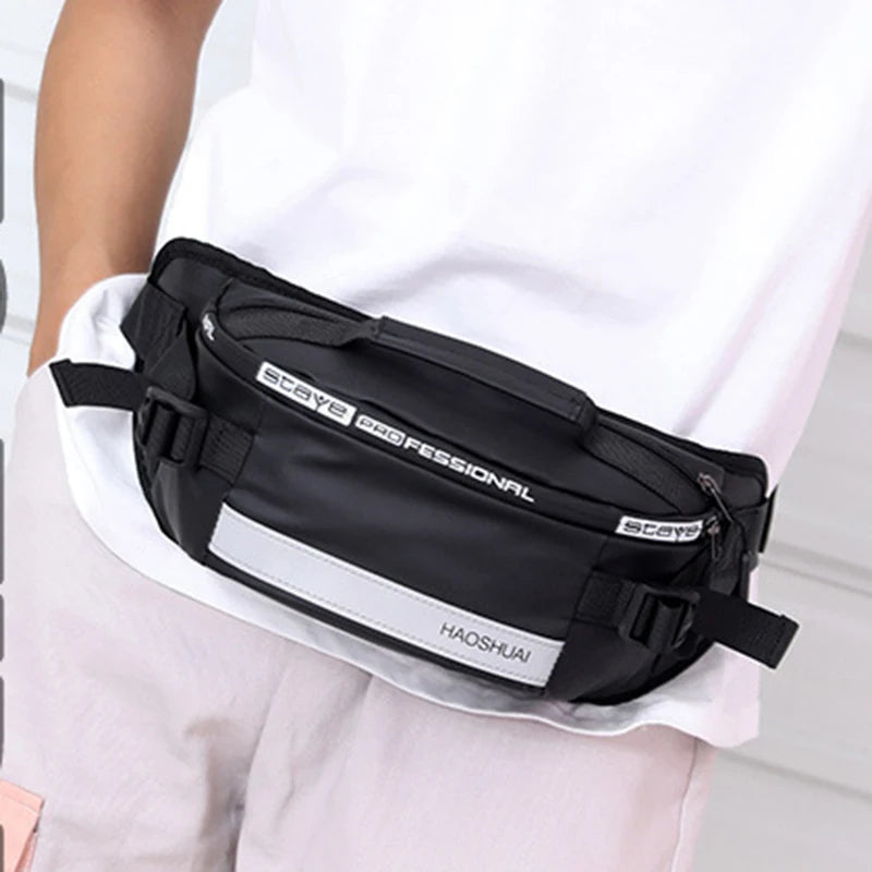 Anti-theft Male Belt Close-Fitting Waist Bags Multi-Functional Hip Bum Reflective Strip Shoulder Bag Men Nylon Fanny Chest Pack