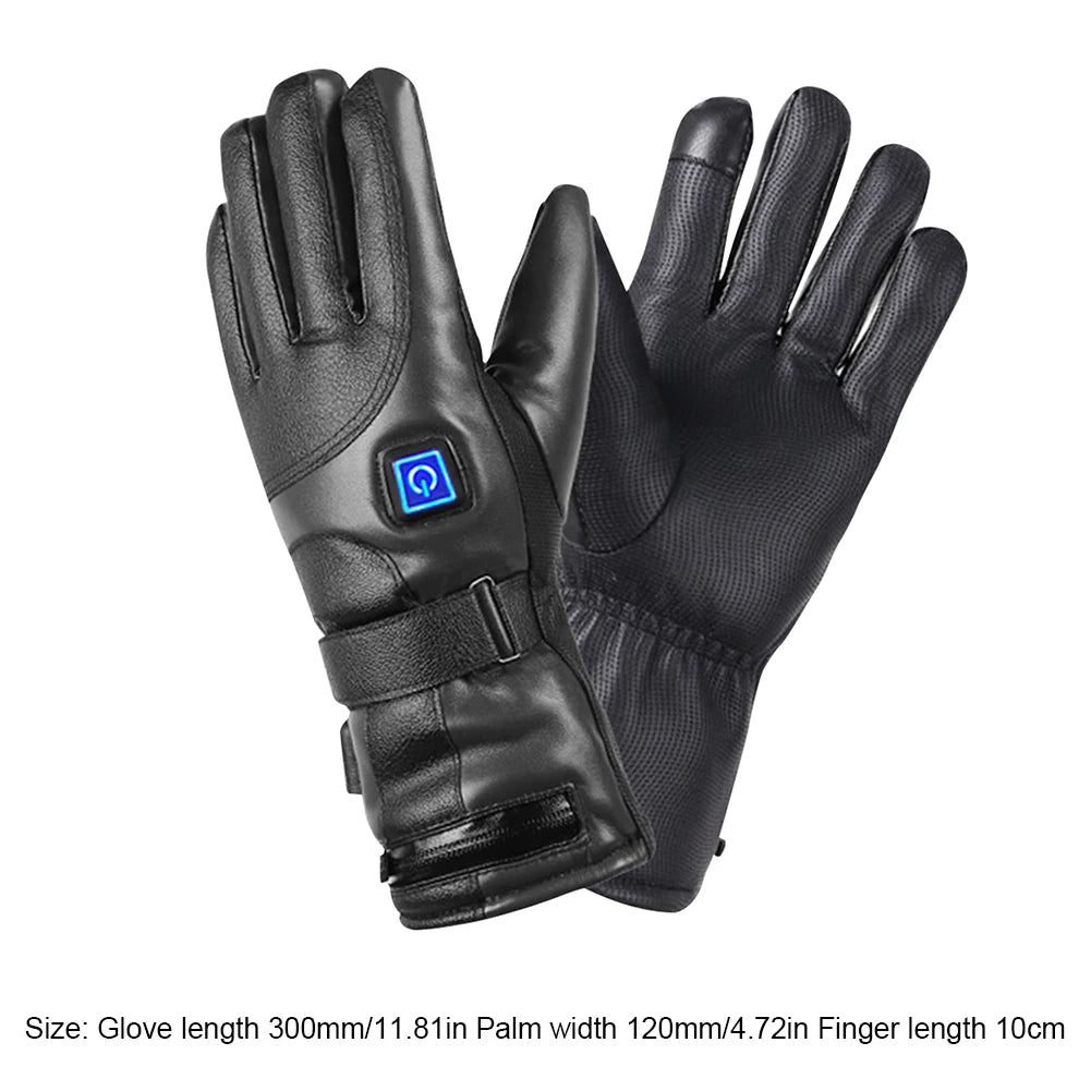 Winter Heating Gloves Electric Heated Gloves for Skiing Snowboarding Fishing Riding Waterproof Thermal Heat Gloves (No Battery)