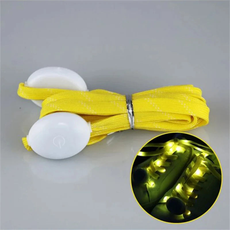 New LED Sport Shoe Laces Luminous Shoelaces Glow Shoe Strings Round Flash Light Shoelaces No Tie Lazy Shoe Laces Party Decor