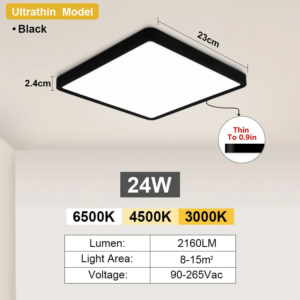 LED Ceiling Light Modern Dimmable Fixture for Bedroom Living Room Kitchen Hallway High Power Ultra Bright Home Decor Lamp Style