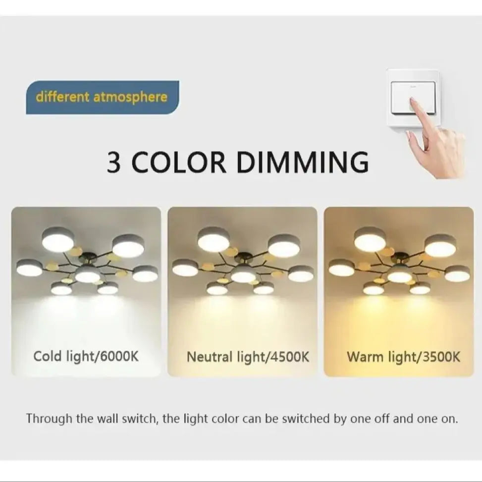 Modern LED Chandelier for Living Room Bedroom Hotel 3 Different Colors Ceiling Lamp Nordic Home Lighting Ceiling Pendant Lamp