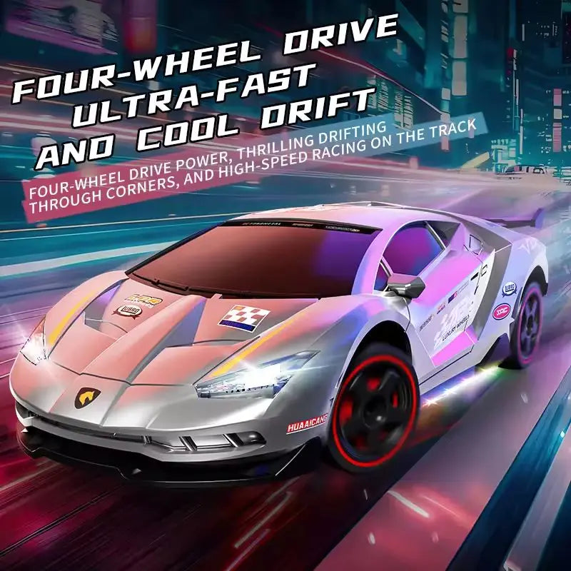 RC Drift Car 1:24 Remote Control Car for Adult 4WD High Speed RC Cars with LED Lights 2.4G Extra Drifting Tires Vehicle Toy