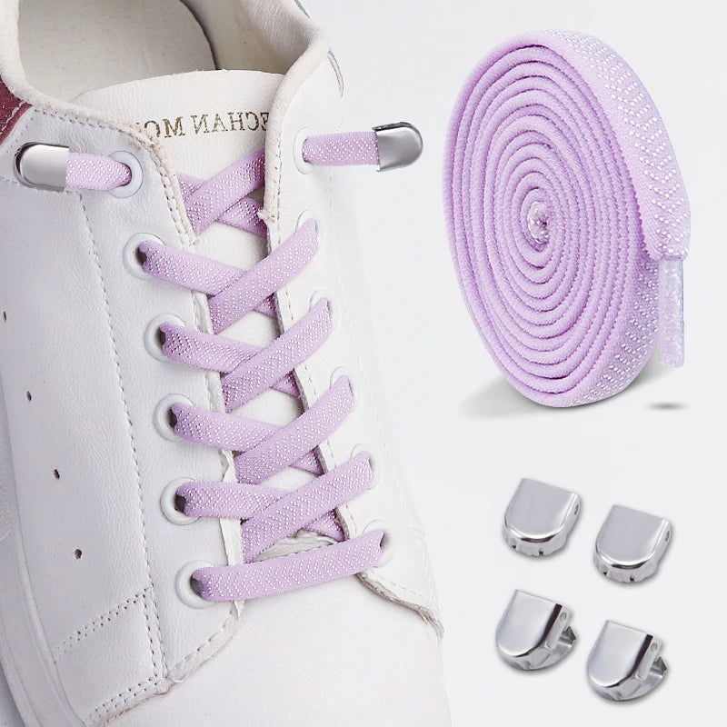 New Elastic Laces Sneakers Tennis Lock Shoelaces Without Ties No Tie Shoelaces Unisex Kids Adult Flat Shoelace Shoe Accessories