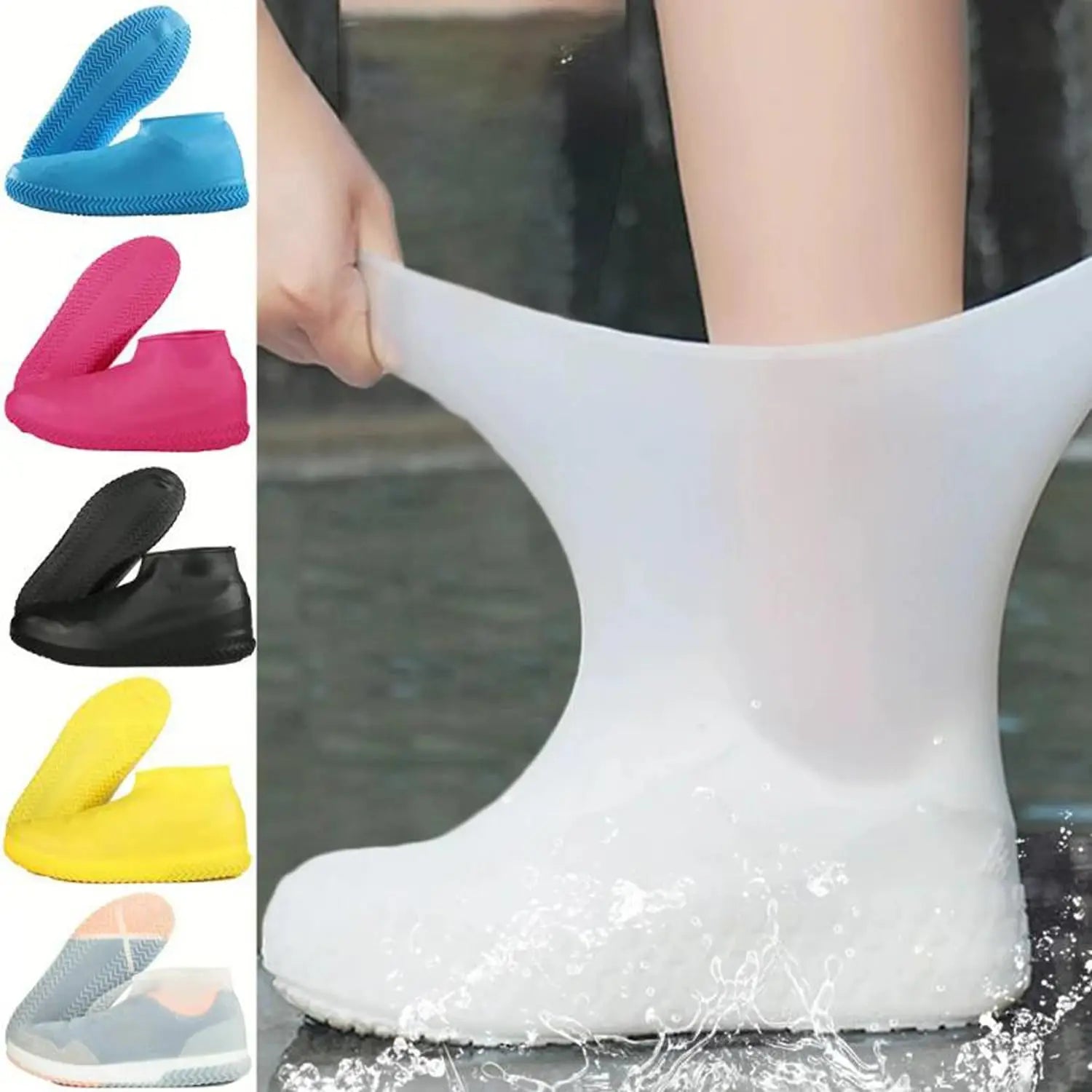 Waterproof Shoe Covers Silicone Anti-Slip Rain Boots Unisex Sneakers Protector for Outdoor Rainy Day Protectors Shoes Cover