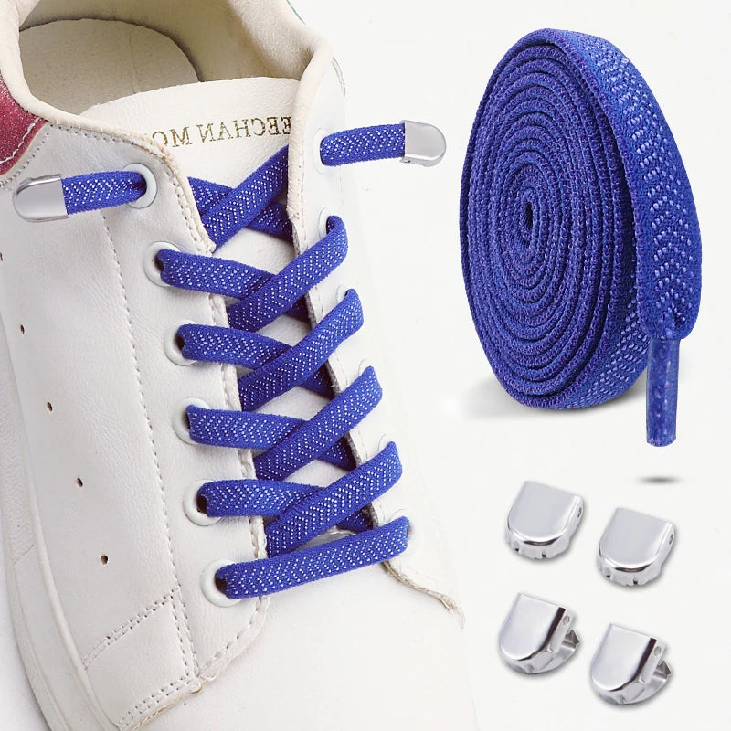 New Elastic Laces Sneakers Tennis Lock Shoelaces Without Ties No Tie Shoelaces Unisex Kids Adult Flat Shoelace Shoe Accessories