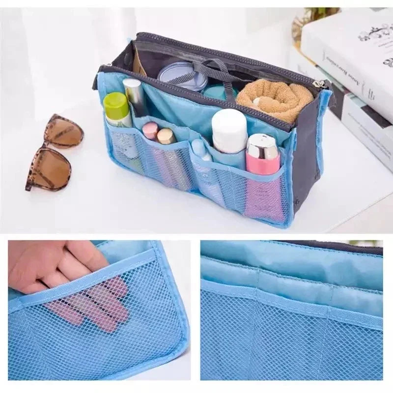 Travel Cosmetic Bags For Women Tote Insert Double Zipper Makeup Bag Toiletries Storage Bag Girl Outdoors Make Up Organizer
