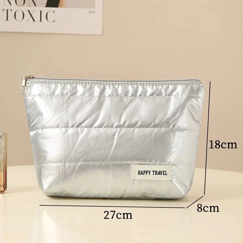 Travel Makeup Bag, Large Capacity Cosmetic Bags for Women, Portable Waterproof Toiletry Bag Makeup Organizer Bag with Handle