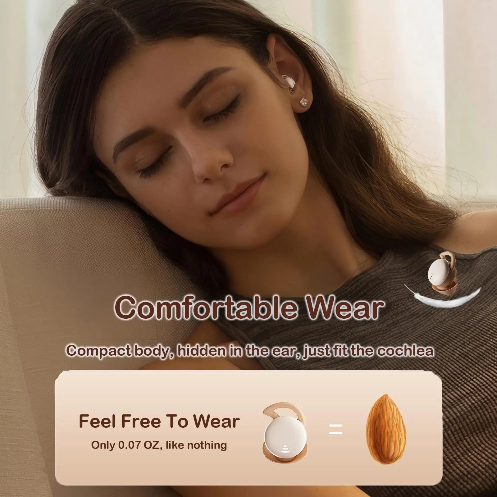 Wireless Sleep Invisible Earbuds Bluetooth 5.3 Noise Cancellation Painless Wearing Hifi Stereo Earphones For Side Sleepers Gifts