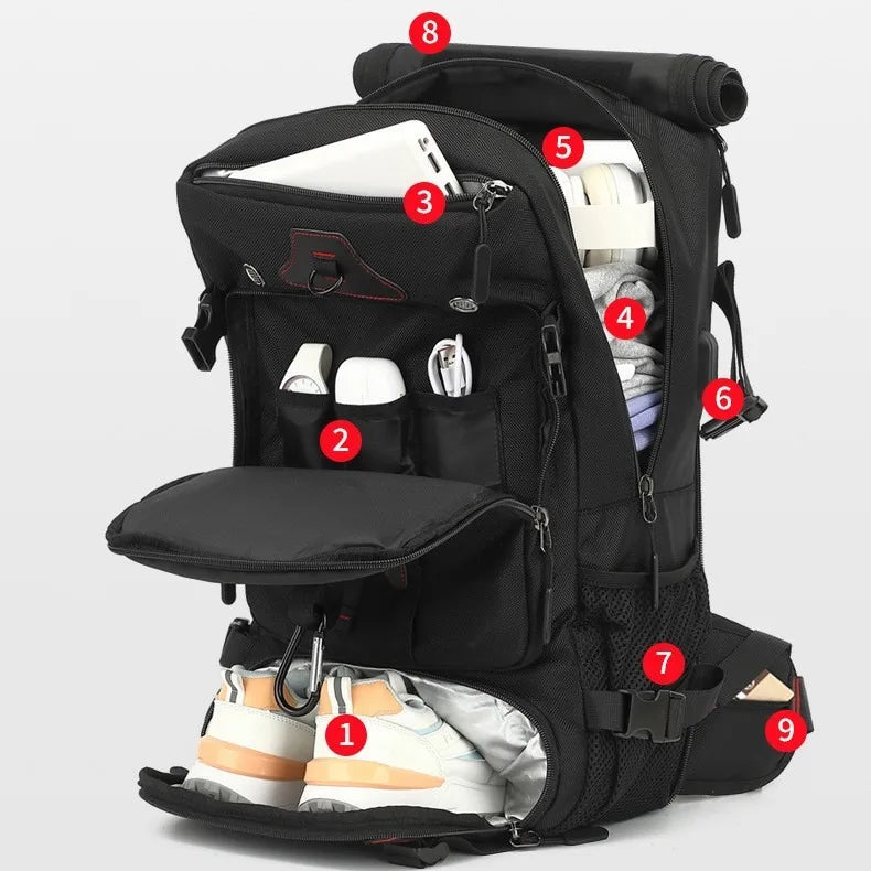 Travel backpack for men boarding, casual men&