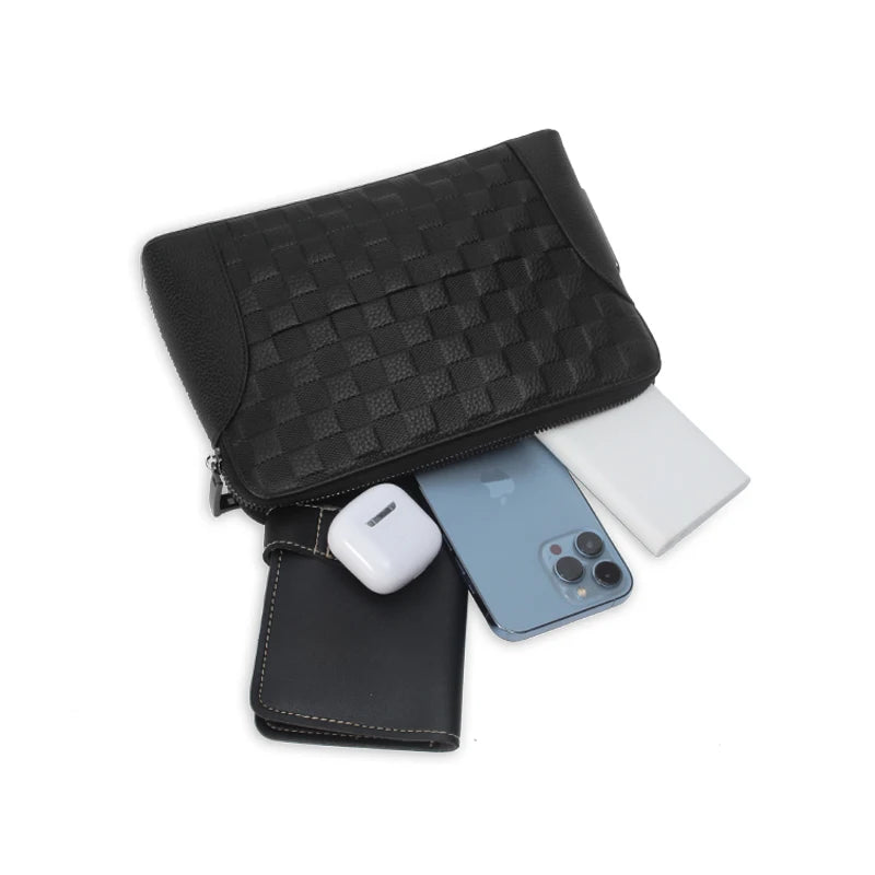 Man`s Fingerprint Lock Handbag Security Lady`s Wallet Anti-Theft Clutch Bag