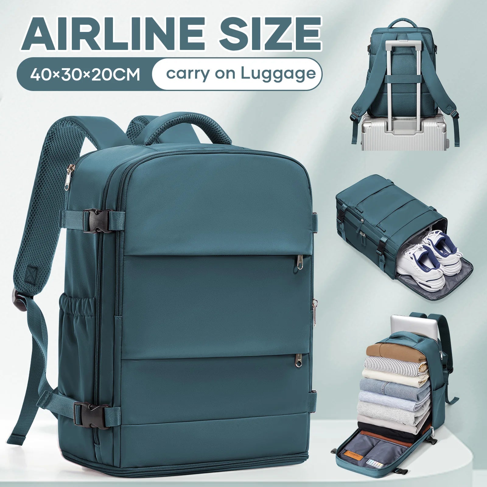 Hand Luggage Ryanair 40x30x20 Travel Backpack Carry-on Bag Aircraft Cabin max wizz air Backpack, Women&