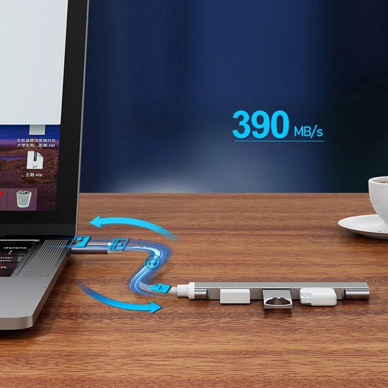 USB Type C to USB 3.0 A/USB A x3 Multi-function Docking Station Suitable For Devices With Standard Type C Interfaces Such Laptop