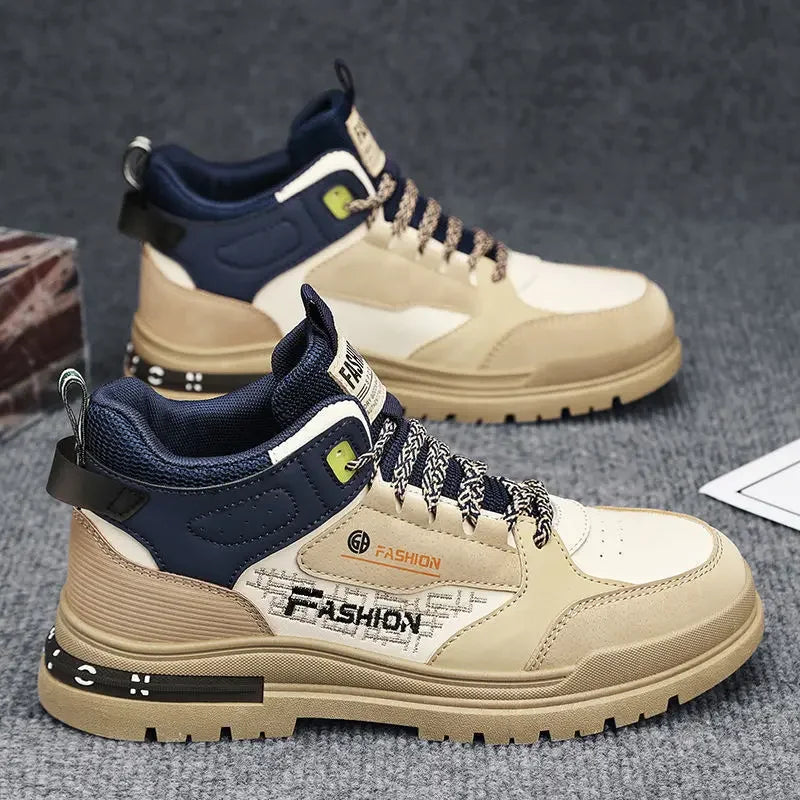 Men Sneakers Outdoor Casual Shoes New Non Slip Vulcanized Shoes Soft Sole Walking Shoe Lace-up High Top Men Shoes Tenis Hombres