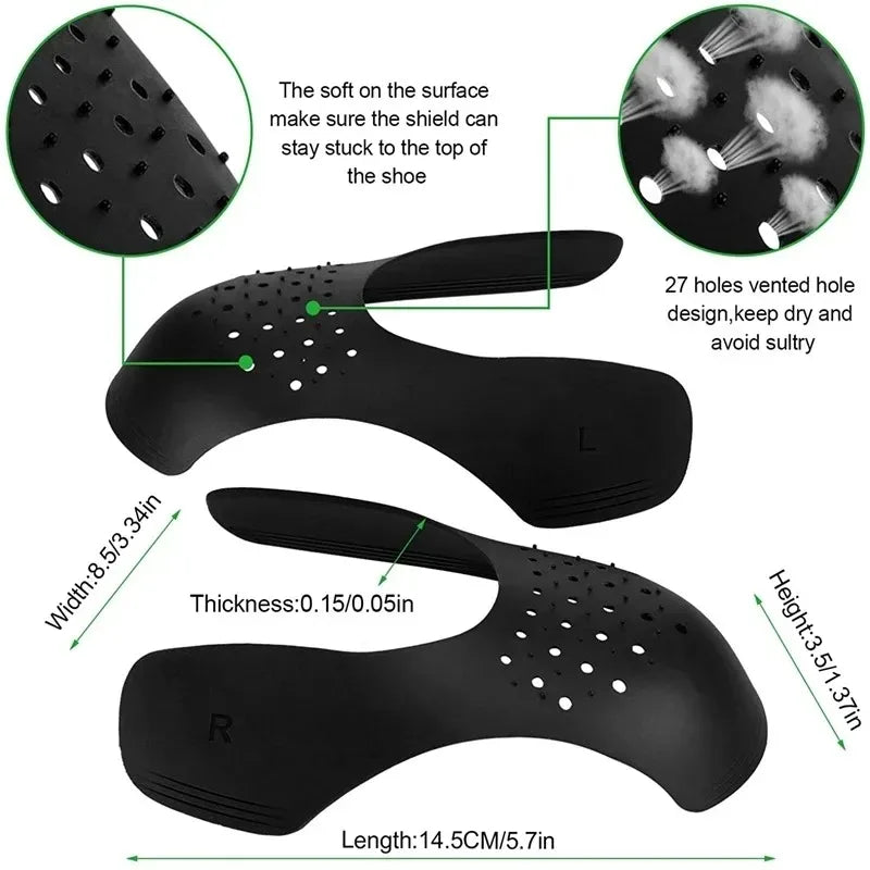 1 Pair Crease Protector Shoe Anti Crease Bending Crack Toe Cap Support Shoe Stretcher Lightweight Keeping Shield Sneakers