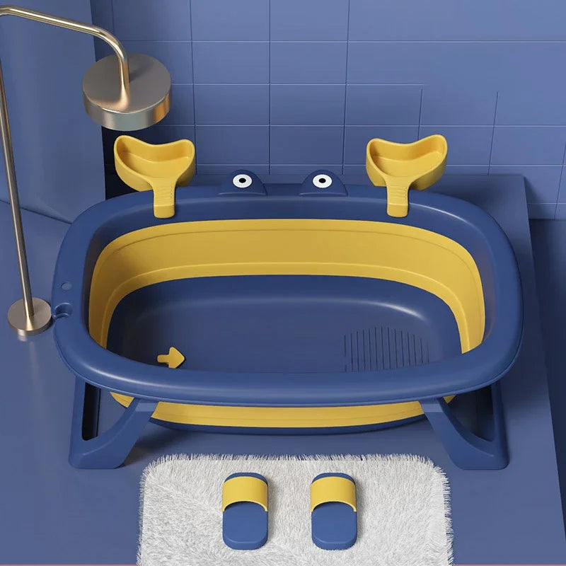 Foldable Baby Bathtub Portable Convenient Bathing Storage Shower Basin Can Sit Lie Down for Baby Newborn Infant Bathing Daily