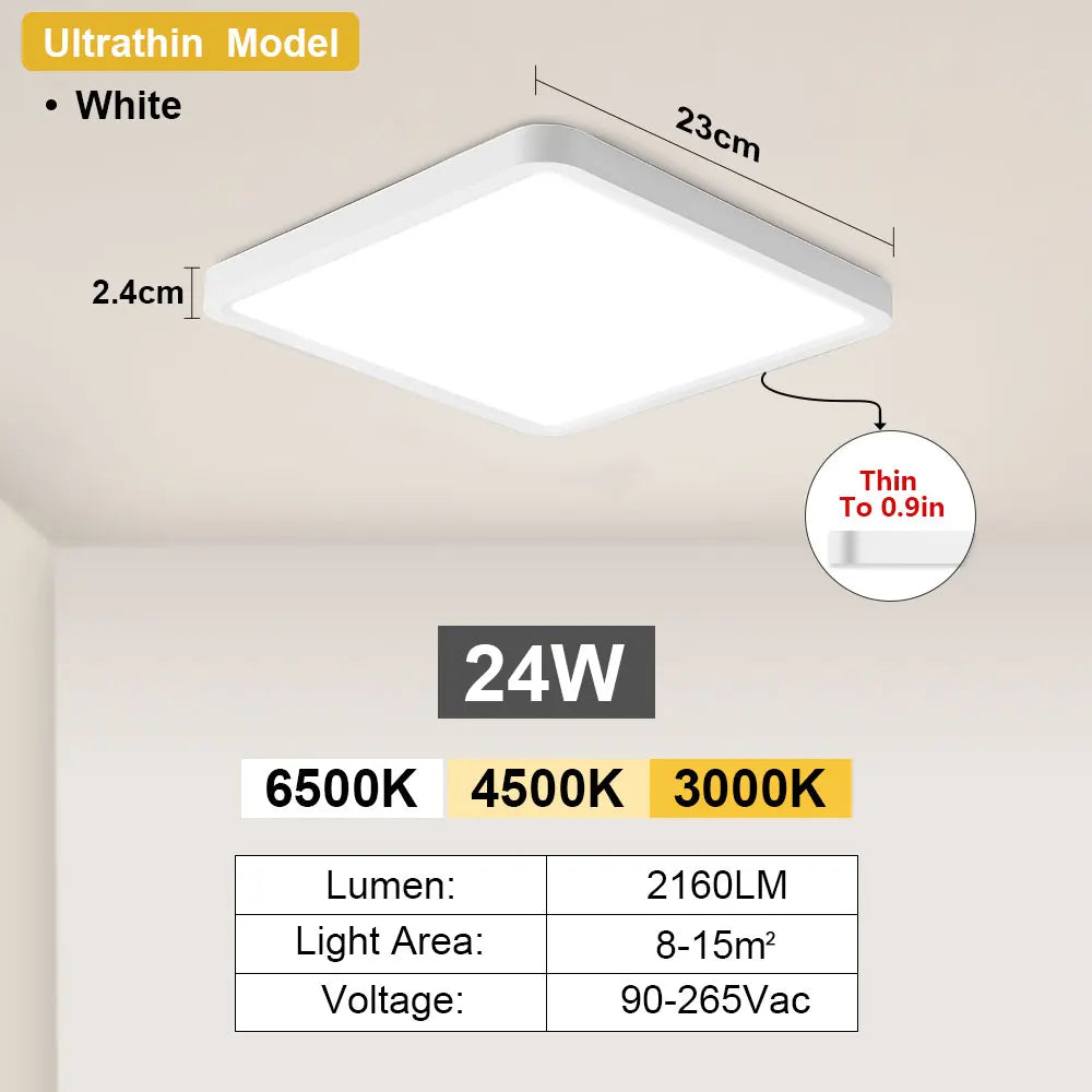 LED Ceiling Light Modern Dimmable Fixture for Bedroom Living Room Kitchen Hallway High Power Ultra Bright Home Decor Lamp Style