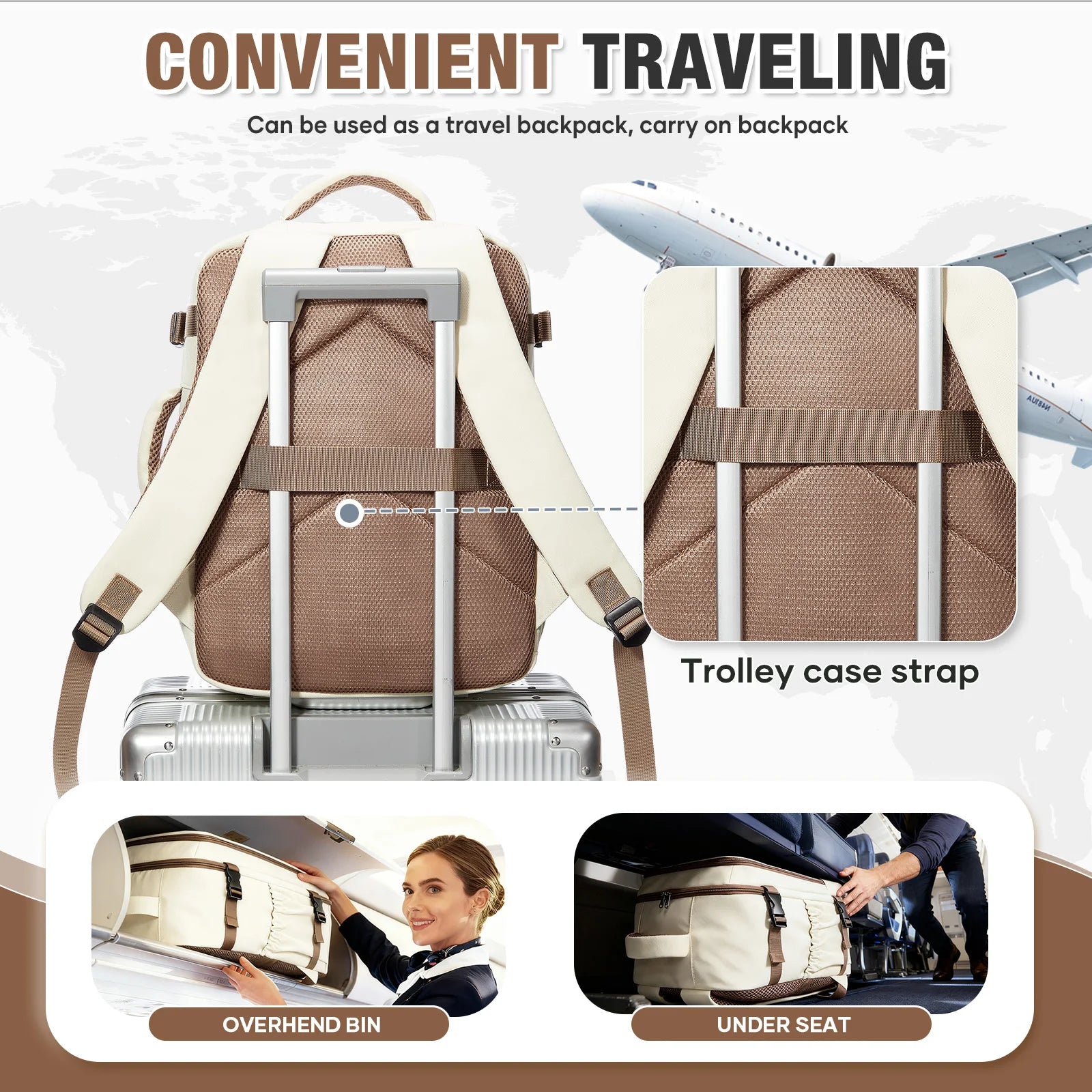 Travel Backpack for Women Men Large Capacity Outdoors Bag 15.6in Laptop Bag Easyjet Ryanair 40x30x20 Carry-On Business Backpack