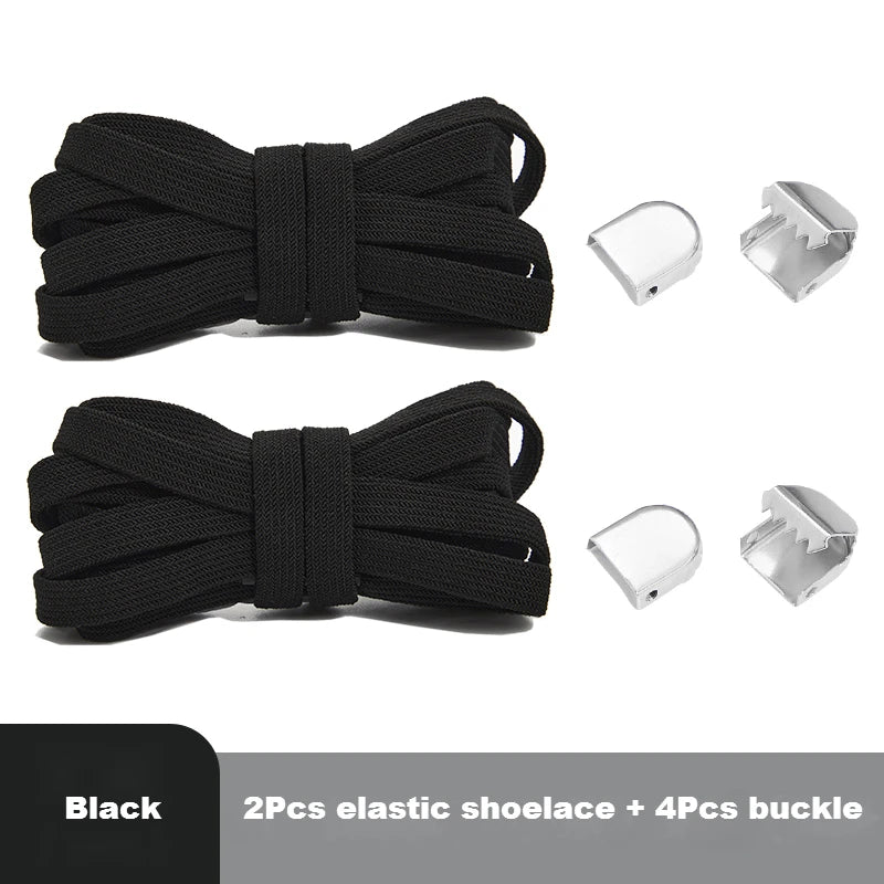 8MM Flat Elastic No Tie Shoelaces Quick Lazy Shoe Laces for Men Women Kids Sneaker Accessories