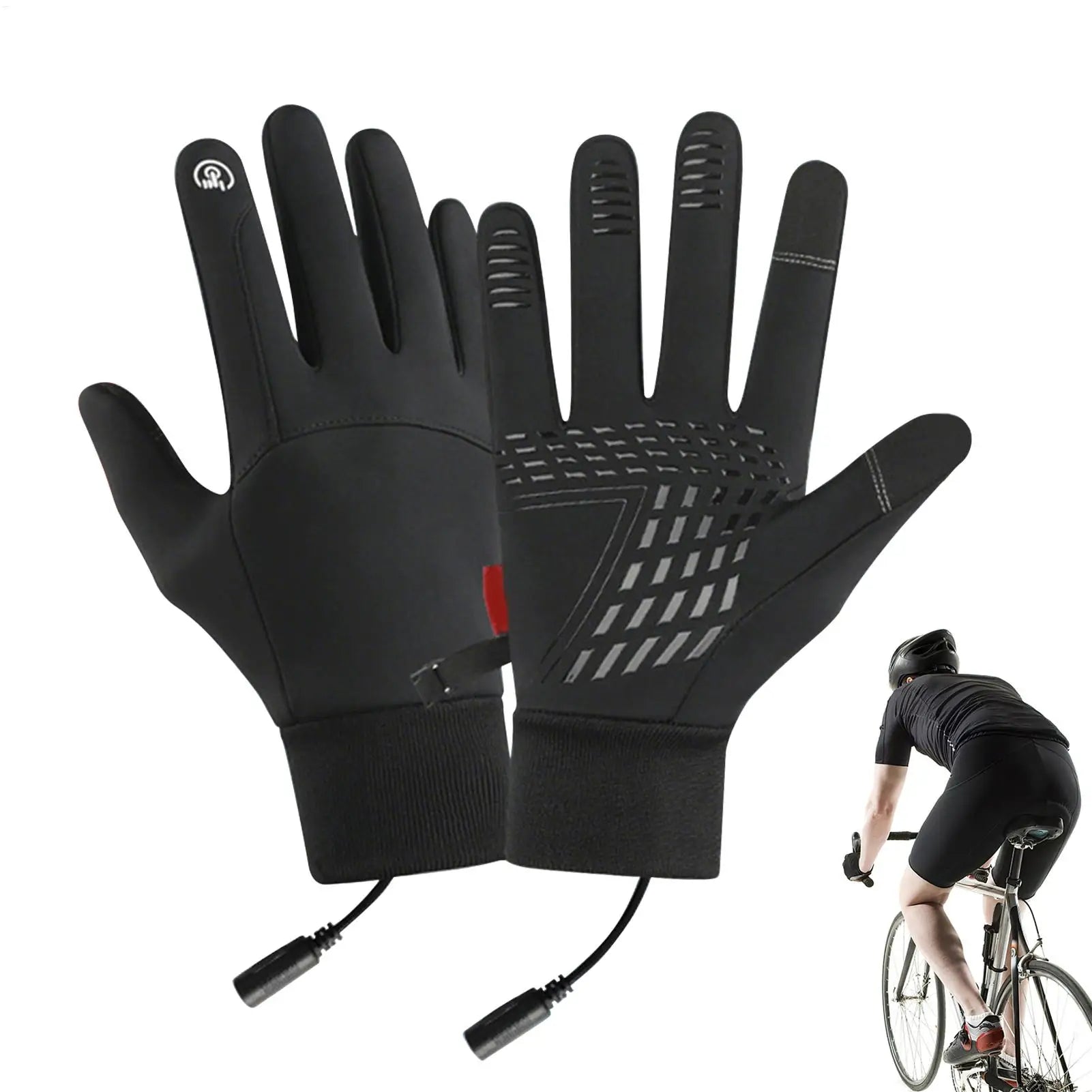 Heated Gloves For Women men Heated Hunting Gloves USB Charging Windproof Non-Slip Touchscreen Waterproof Thick Drawstring