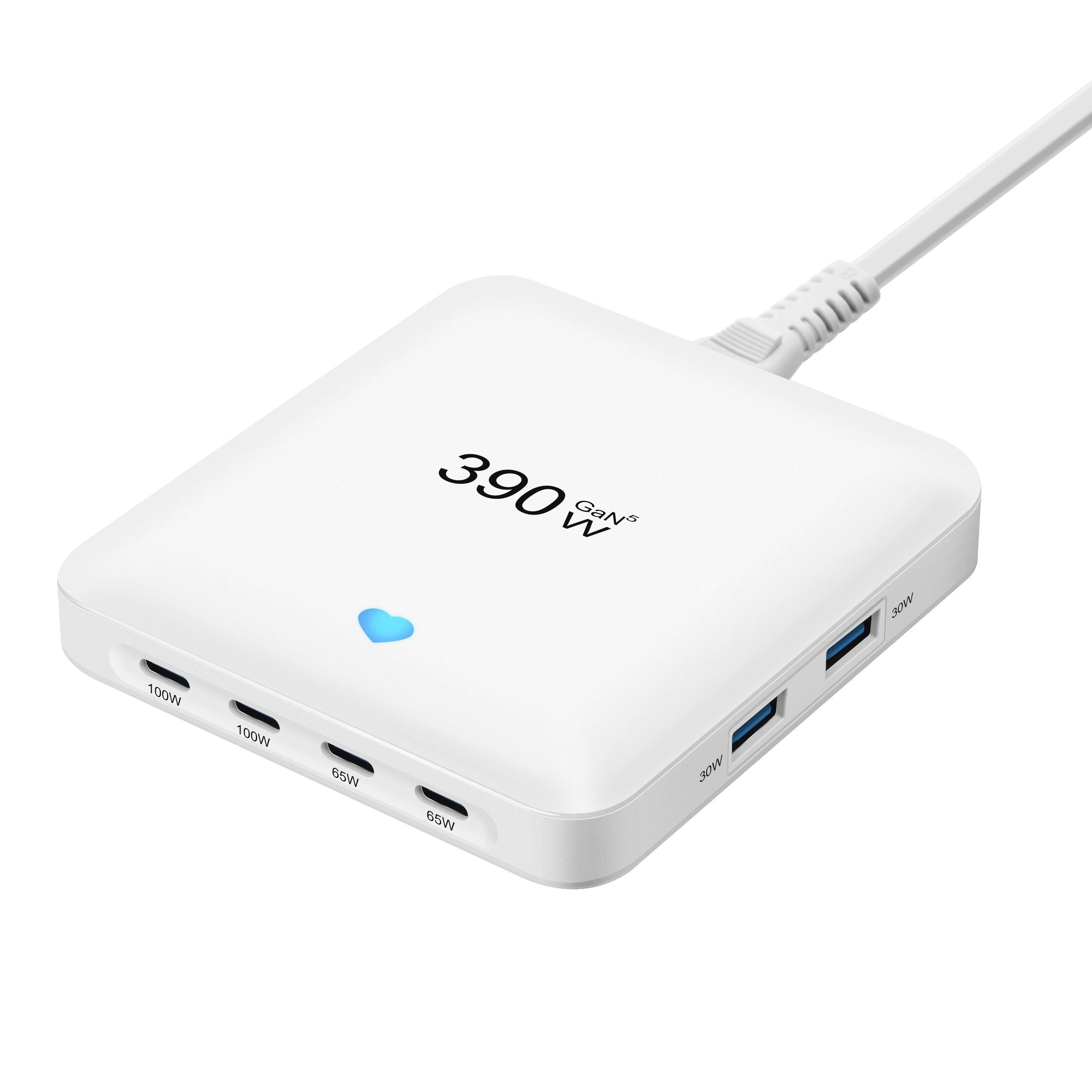 GaN Desktop Charger for Phones, Tablets and More, All-New, 4C2A, Multi-Port Charging, Fast Charge, 390W