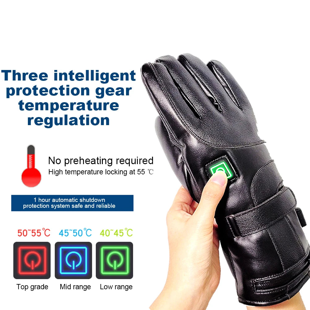 Winter Heating Gloves Electric Heated Gloves for Skiing Snowboarding Fishing Riding Waterproof Thermal Heat Gloves (No Battery)