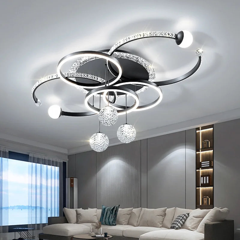 Modern LED Ceiling Light for Living Room Decor Pendant Light Interior Decoration Ceiling Luxury Chandelier Restaurant Lamp Villa
