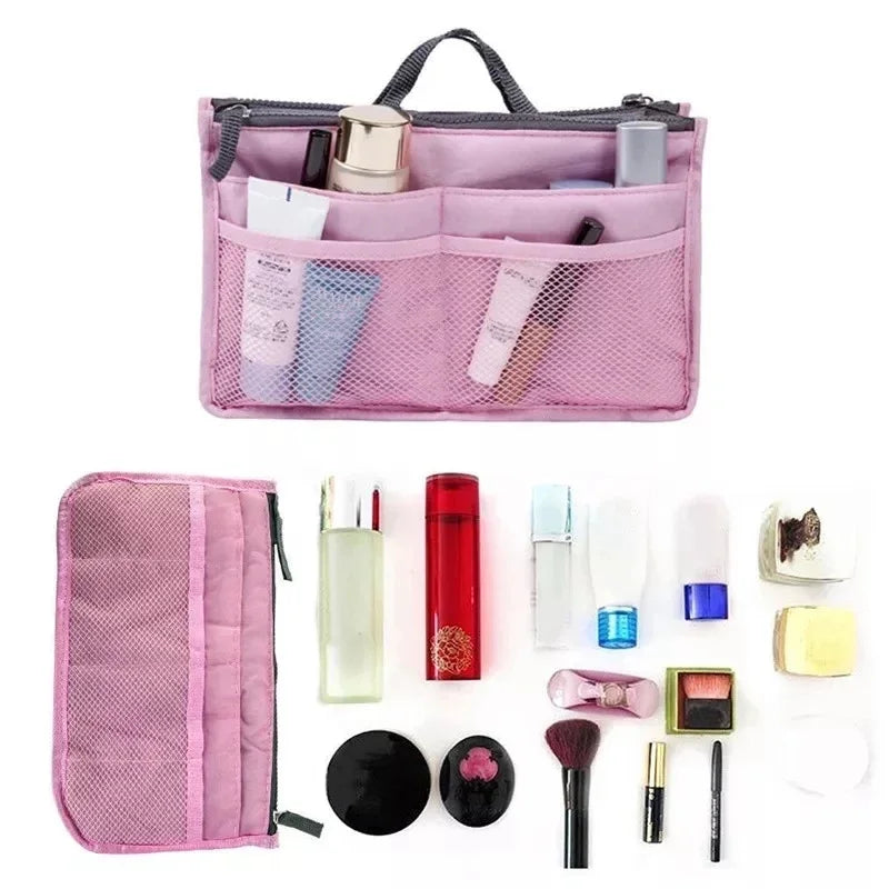 Travel Cosmetic Bags For Women Tote Insert Double Zipper Makeup Bag Toiletries Storage Bag Girl Outdoors Make Up Organizer