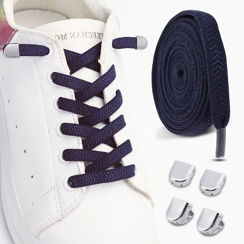 New Elastic Laces Sneakers Tennis Lock Shoelaces Without Ties No Tie Shoelaces Unisex Kids Adult Flat Shoelace Shoe Accessories