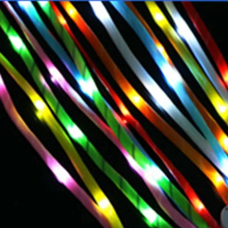 New LED Sport Shoe Laces Luminous Shoelaces Glow Shoe Strings Round Flash Light Shoelaces No Tie Lazy Shoe Laces Party Decor