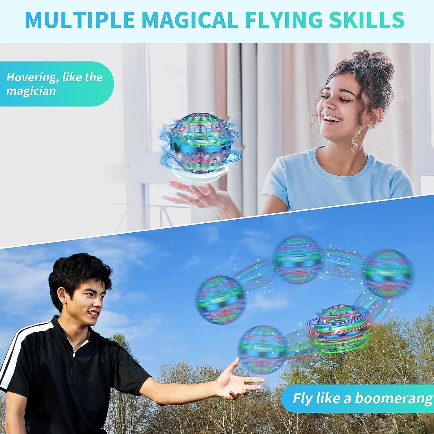 2026 AI Flying Orb Ball Toys Galaxy Cosmic Globe Boomerang Hover Ball Hand Drone Orbit Galactic Fidget Spinning Birthday Gift