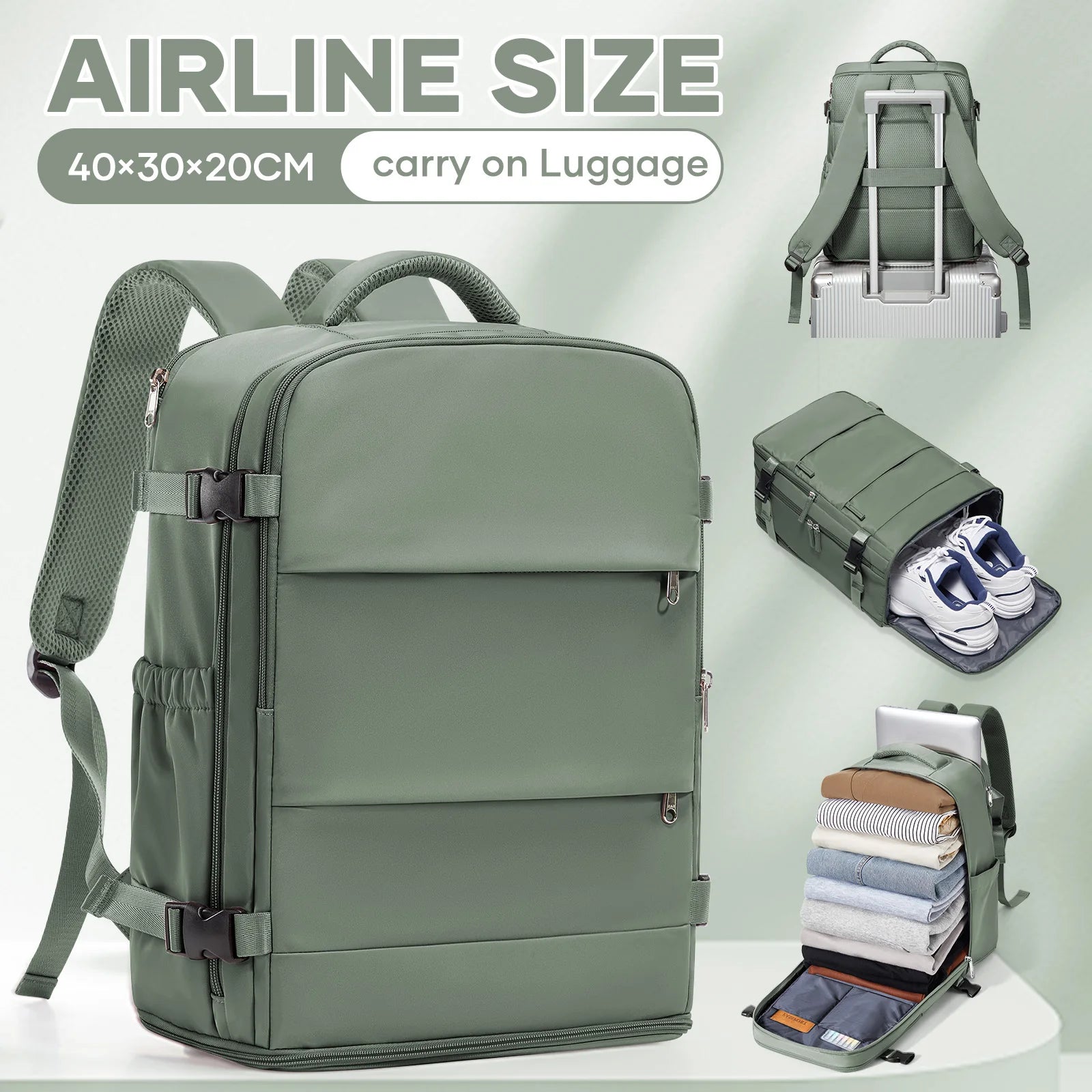 Hand Luggage Ryanair 40x30x20 Travel Backpack Carry-on Bag Aircraft Cabin max wizz air Backpack, Women&