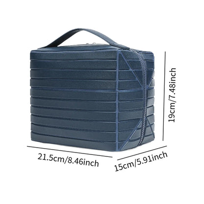 Makeup Bag Foldable Water Proof Makeup Organizer Large Capacity Travel Toiletries with Zip Closure Instantly Lays Flat Case