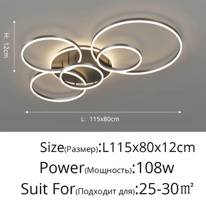 Modern LED Ceiling Chandelier Lighting For Living Study Room Bedroom Dimmable Home Gold Black Indoor Lighting decoration Lamps