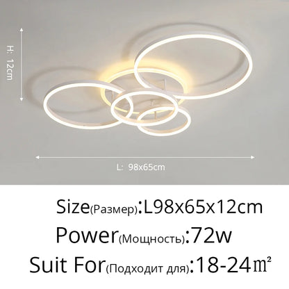 Modern LED Ceiling Chandelier Lighting For Living Study Room Bedroom Dimmable Home Gold Black Indoor Lighting decoration Lamps