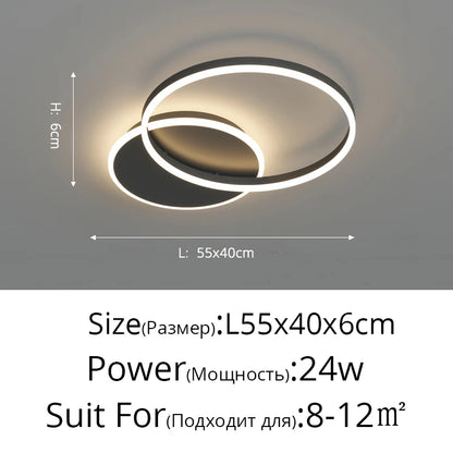 Modern LED Ceiling Chandelier Lighting For Living Study Room Bedroom Dimmable Home Gold Black Indoor Lighting decoration Lamps