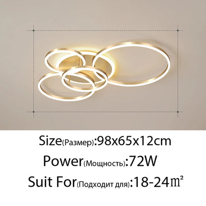 Modern LED Ceiling Chandelier Lighting For Living Study Room Bedroom Dimmable Home Gold Black Indoor Lighting decoration Lamps