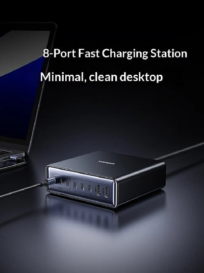 UGREEN 200W GaN Charger 8 in 1 Desktop Laptop Fast Charging Stand For Phone Tablets Smart Watch Desktop Charging Station