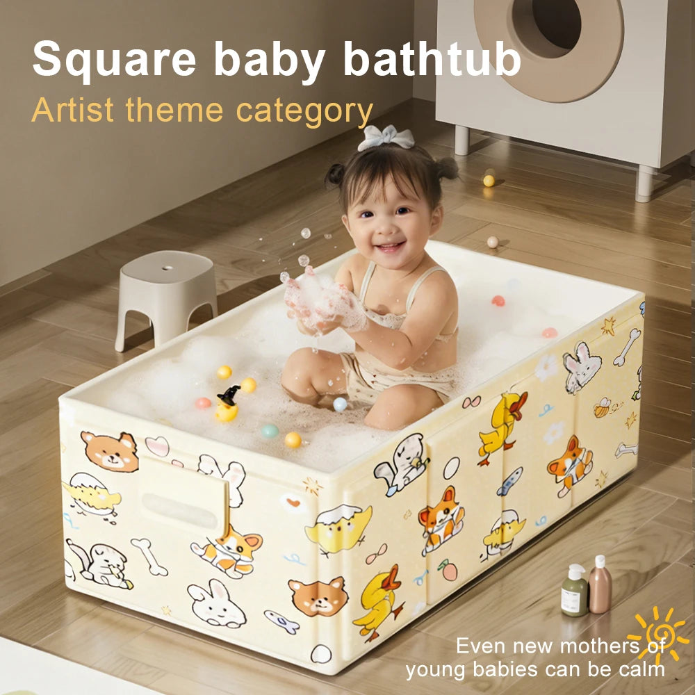 1PC Indoor Foldable Baby Bathtub, Baby Bath Tub, Foldable for Storage, Home Use Baby Swimming Tub, Bath Tub
