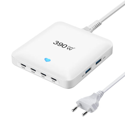 GaN Desktop Charger for Phones, Tablets and More, All-New, 4C2A, Multi-Port Charging, Fast Charge, 390W
