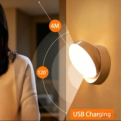 LED Night Light USB Charging Intelligent Human Induction Motion Sensor Light for Bedside Cabinet Home Wardrobe Lighting