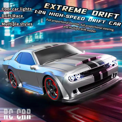 RC Drift Car 1:24 Remote Control Car for Adult 4WD High Speed RC Cars with LED Lights 2.4G Extra Drifting Tires Vehicle Toy