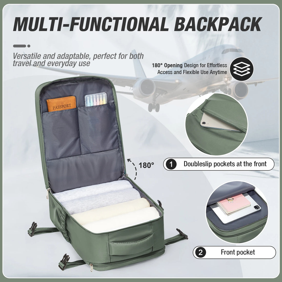 Hand Luggage Ryanair 40x30x20 Travel Backpack Carry-on Bag Aircraft Cabin max wizz air Backpack, Women&