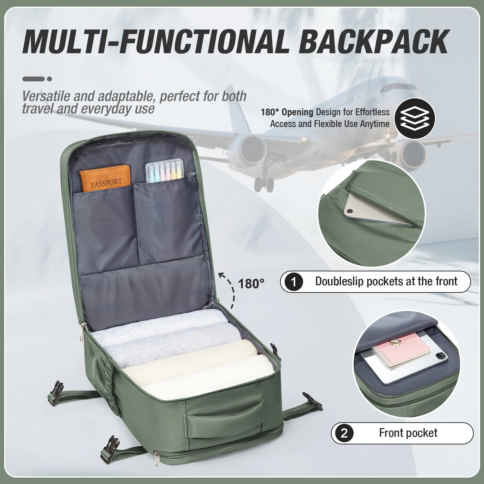 Hand Luggage Ryanair 40x30x20 Travel Backpack Carry-on Bag Aircraft Cabin max wizz air Backpack, Women&