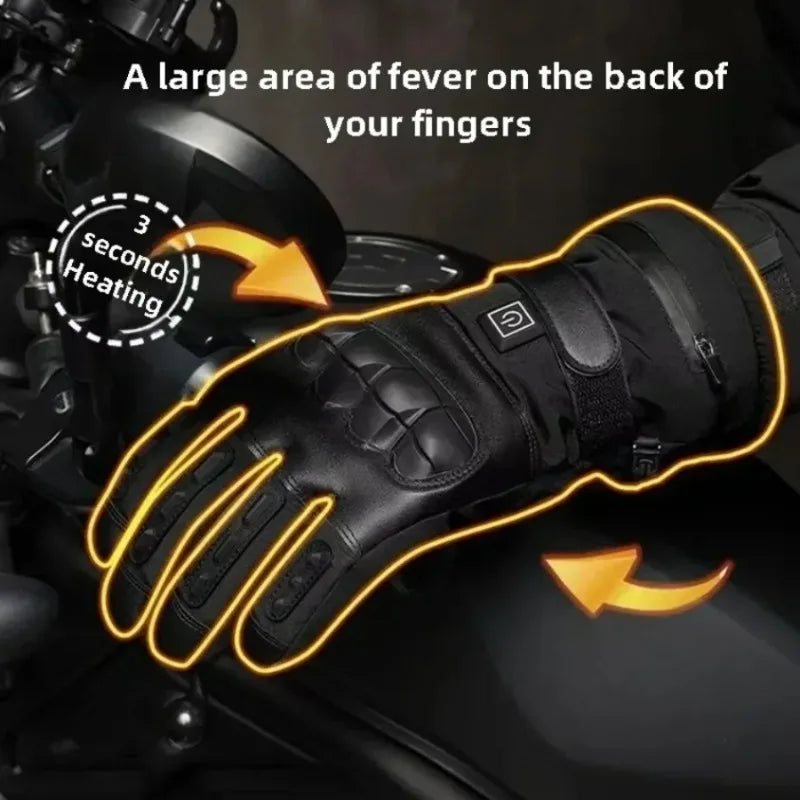 Heated Motorcycle Gloves Winter Glove Touchscreen Gloves Protective Gloves Electric Gloves With Heating Function for Ski Biking