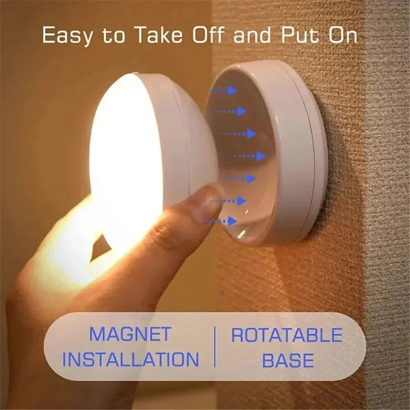 LED Night Light USB Charging Intelligent Human Induction Motion Sensor Light for Bedside Cabinet Home Wardrobe Lighting