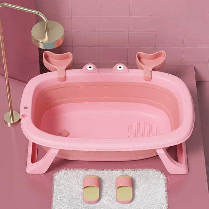 Foldable Baby Bathtub Portable Convenient Bathing Storage Shower Basin Can Sit Lie Down for Baby Newborn Infant Bathing Daily