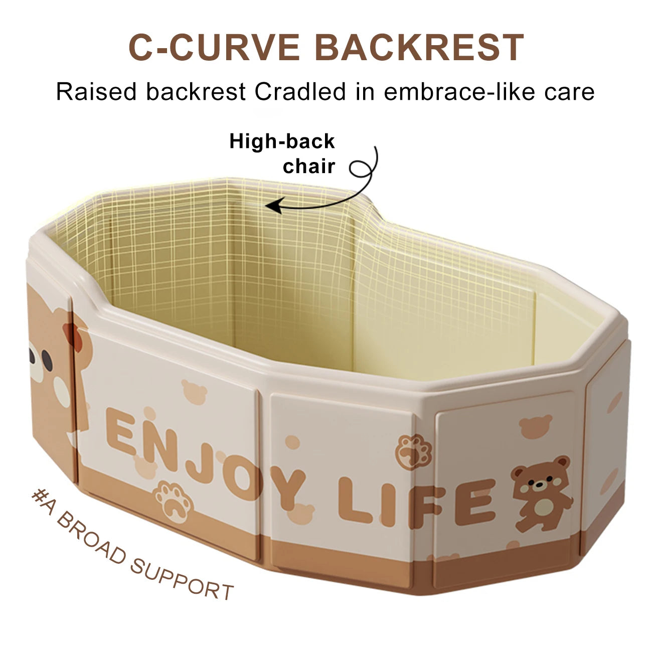 1PC Collapsible Baby Bathtub for Infants &amp; Toddlers, Foldable &amp; Leak-Proof, Reinforced Durable Structure